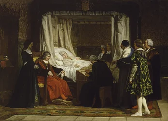 La reine Isabelle Ire de Castille dictant son testament