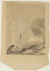 Un bateau attaché à un quai, 1892