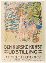 Edvard Munch : "Den Norske Kunst-Udstilling, Charlottenborg" (lithographie)