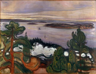 La fumée du train, 1900, Soleil, 84,5 x 109 cm, Oslo, Kommunes Kunstsamlinger, musée Munch (Musée Munch)