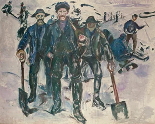 Travailleurs dans la neige