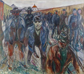 Les travailleurs sur le chemin du retour