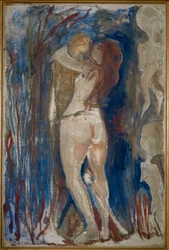 Jeune fille et la mort (peinture sur toile)