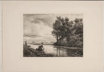 Paysage hollandais avec cours d