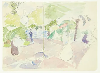 Étude de couleur pour le tableau de Langelinie
