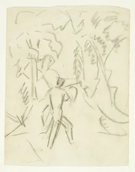 Esquisse pour le tableau Faune et Nymphe