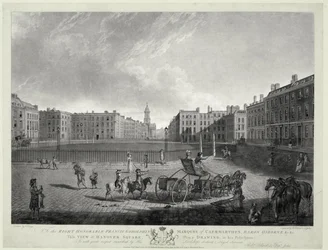 Vue de Hanover Square, gravée par Robert Pollard (1755-1838) et Francis Jukes (1747-1812) 1787