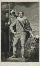Débarquement de Christophe Colomb, gravé par David Edwin