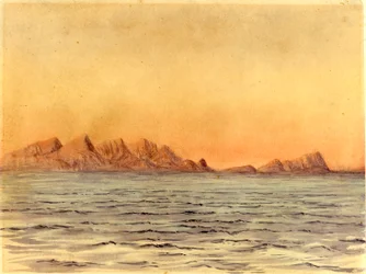 Coucher de soleil, baie de Simons, Afrique du Sud