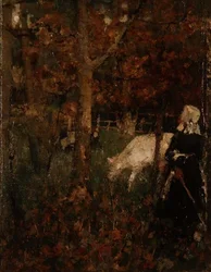 Paysage pastoral avec une fille