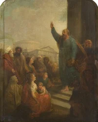 Saint Paul prêchant à Athènes (étude pour, ou réplique réduite du retable pour St Paul