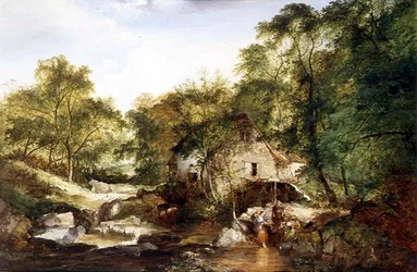 Paysage fluvial boisé