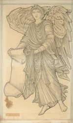 Ange avec parchemin - figure numéro dix, 1880
