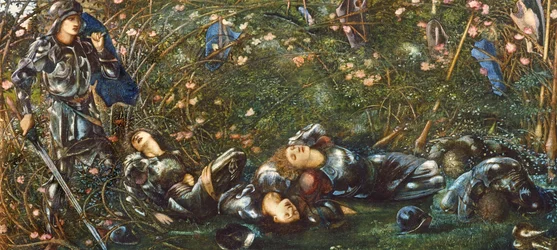 Le prince entre dans le bois de la Belle au bois dormant, illustration tirée de « La Légende de la Belle au bois dormant », 1871-72