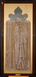 La Vierge Marie : dessin pour un vitrail à Ashton-under-Lyne, vers 1892