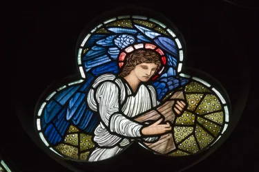 Wilden, All Saints, Morris & Co., Edward Burne-Jones, John Henry Dearle, Angels with Dulcimer, Angel Musicians