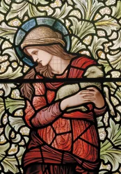 Wilden, All Saints, Morris & Co., Edward Burne-Jones, John Henry Dearle, Sainte Agnès (détail)