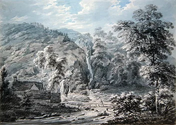 Une cascade à Corwen, nord du Pays de Galles