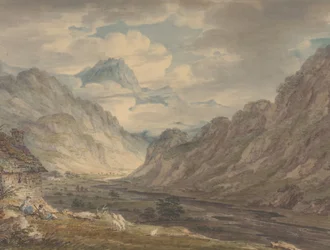 Le Col de Honister depuis la Ferme de Gatesgarth, Gatesgarthdale, District des Lacs, 1789-1804