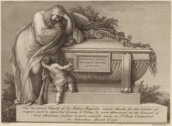 Billet funéraire de Sir Joshua Reynolds