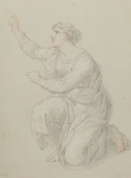 Étude pour la figure agenouillée de Priscilla