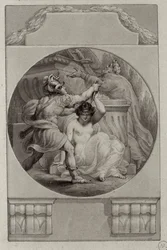 Guerrier sacrifiant une jeune femme