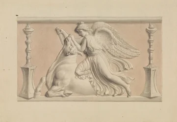 Figure Ailée Tuant un Taureau