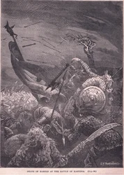 Mort de Harold à la bataille de Hastings en 1066