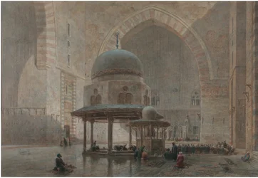 Intérieur de la mosquée-madrassa du Sultan Hassan au Caire