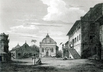 Maison du gouvernement à Malacca, gravée par George Cooke