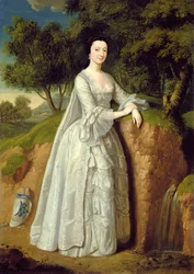 Elizabeth Montague dans un paysage boisé, vers 1750