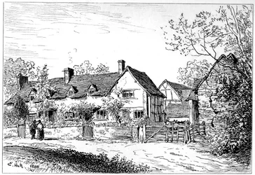 Cottage de Mary Arden à Wilmcote, Warwickshire, 1885