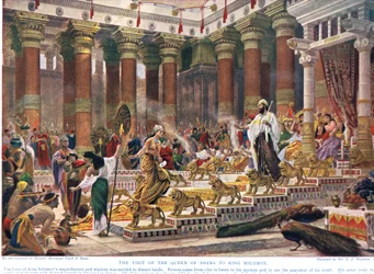 La visite de la reine de Saba au roi Salomon, illustration tirée de « L