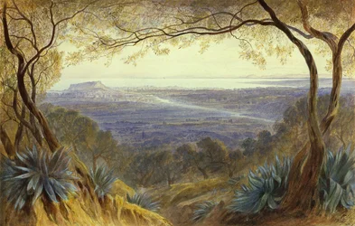 Vue lointaine de Nice depuis les collines