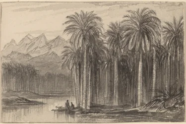 Figures partant en canoës d