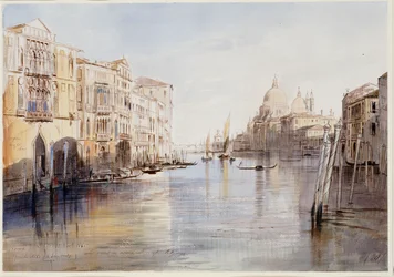Le Grand Canal, avec Santa Maria Della Salute, Venise, Italie, 1865