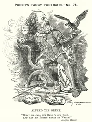 Caricature de Punch : Alfred, Lord Tennyson, poète anglais