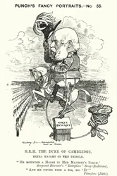 Caricature de Punch : Prince George, duc de Cambridge, soldat britannique