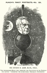 Caricature de Punch : Sir George Biddell Airy, astronome royal anglais