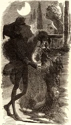 Henry Irving dans la scène du balcon de "Roméo et Juliette"