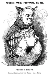 Phineas Taylor Barnum 1810-1891, showman américain, 1884
