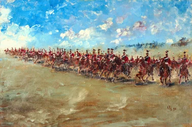 16e Lanciers avançant au galop, 1898