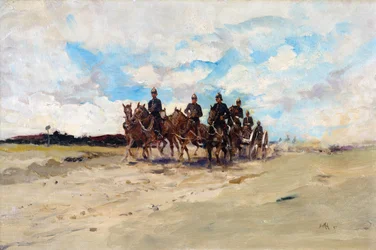 Artillerie royale, une équipe de canon de campagne en marche, 1897