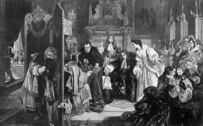 Le roi Jacques II 1633-1701 recevant des nouvelles du débarquement du prince d