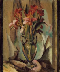 Fleurs dans un vase à anse, 1919-22