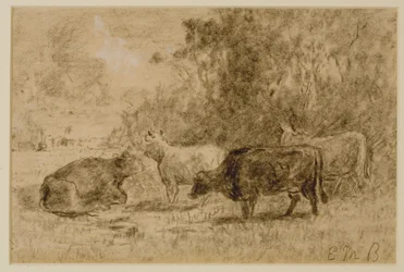 Paysage avec quatre vaches, c. 1880s