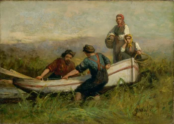 Personnes près du bateau