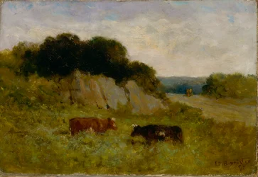Sans titre (paysage avec deux vaches)