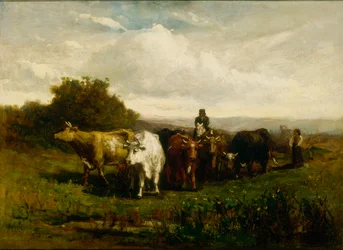 Sans titre (homme à cheval, femme à pied conduisant le bétail)