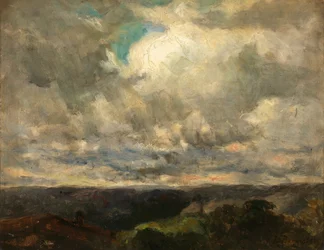 Paysage sans titre, ciel nuageux